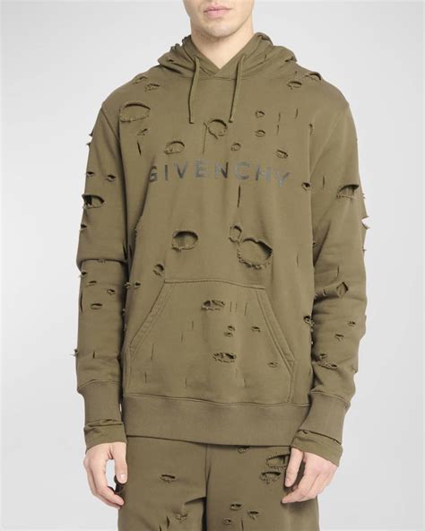 givenchy yellow hoodie|Givenchy men's destroyed hoodie.